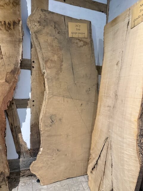 Eichenbohle 245x90-100x5,2cm